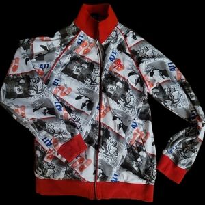 Vintage Air Jordan Flight Jacket (Rare) | Red With Black & White Graphic | Men S